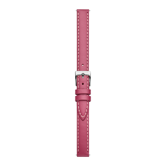 Bracelet cuir véritable 12mm sellier framboise