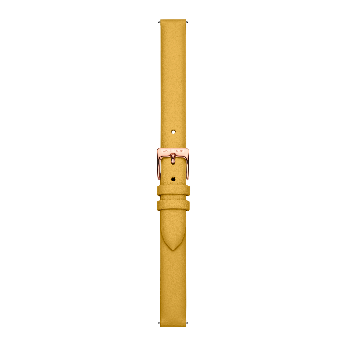 Bracelet cuir véritable 12mm jaune moutarde lisse