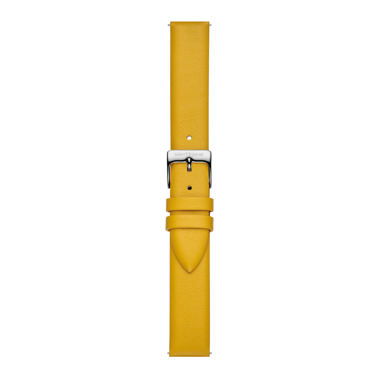 Bracelet cuir véritable 16mm jaune moutarde lisse