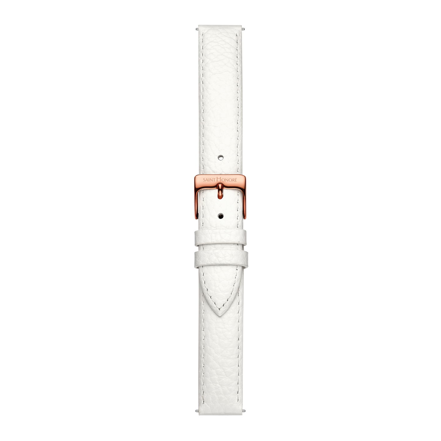 Bracelet cuir véritable 16mm blanc grainé