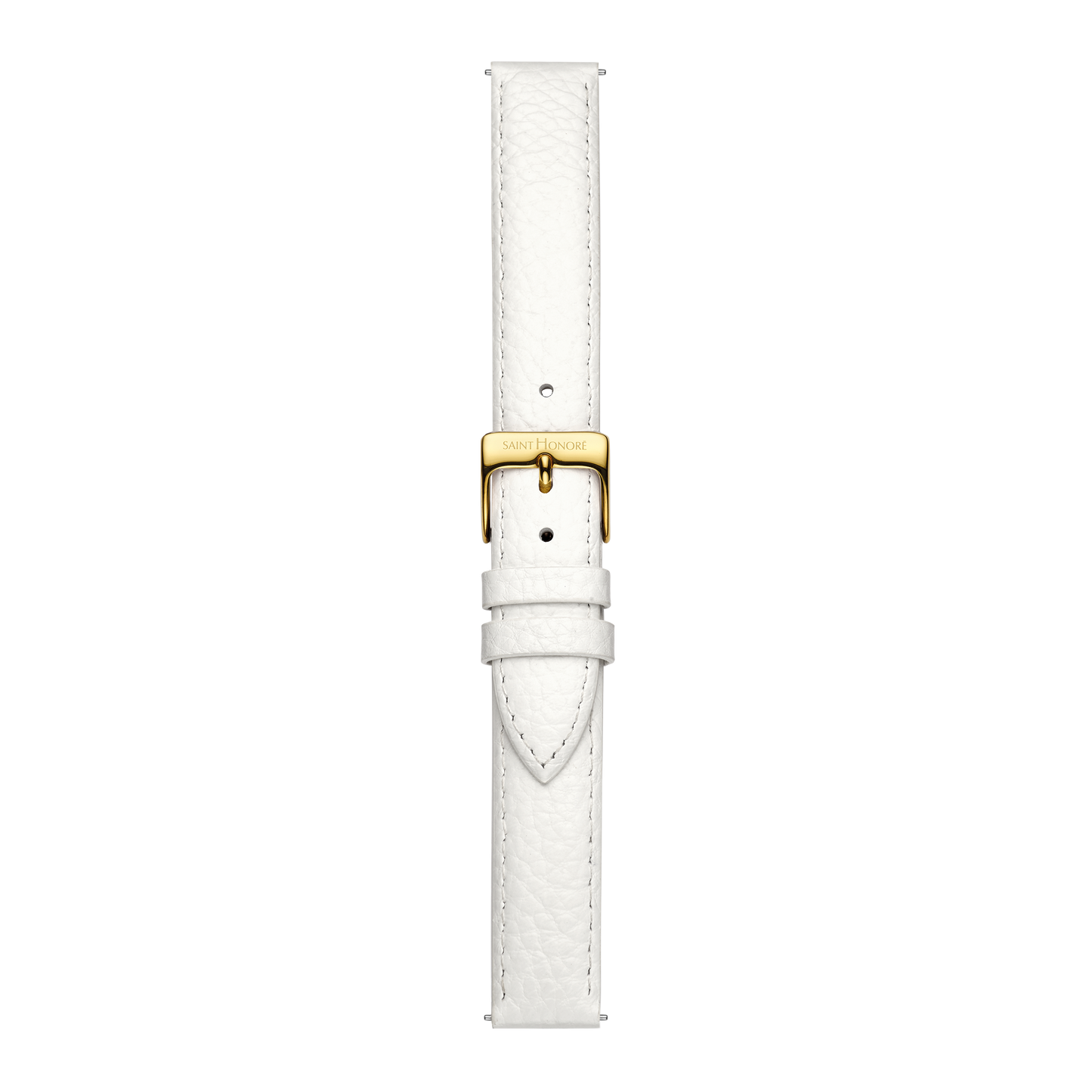 Bracelet cuir véritable 16mm blanc grainé