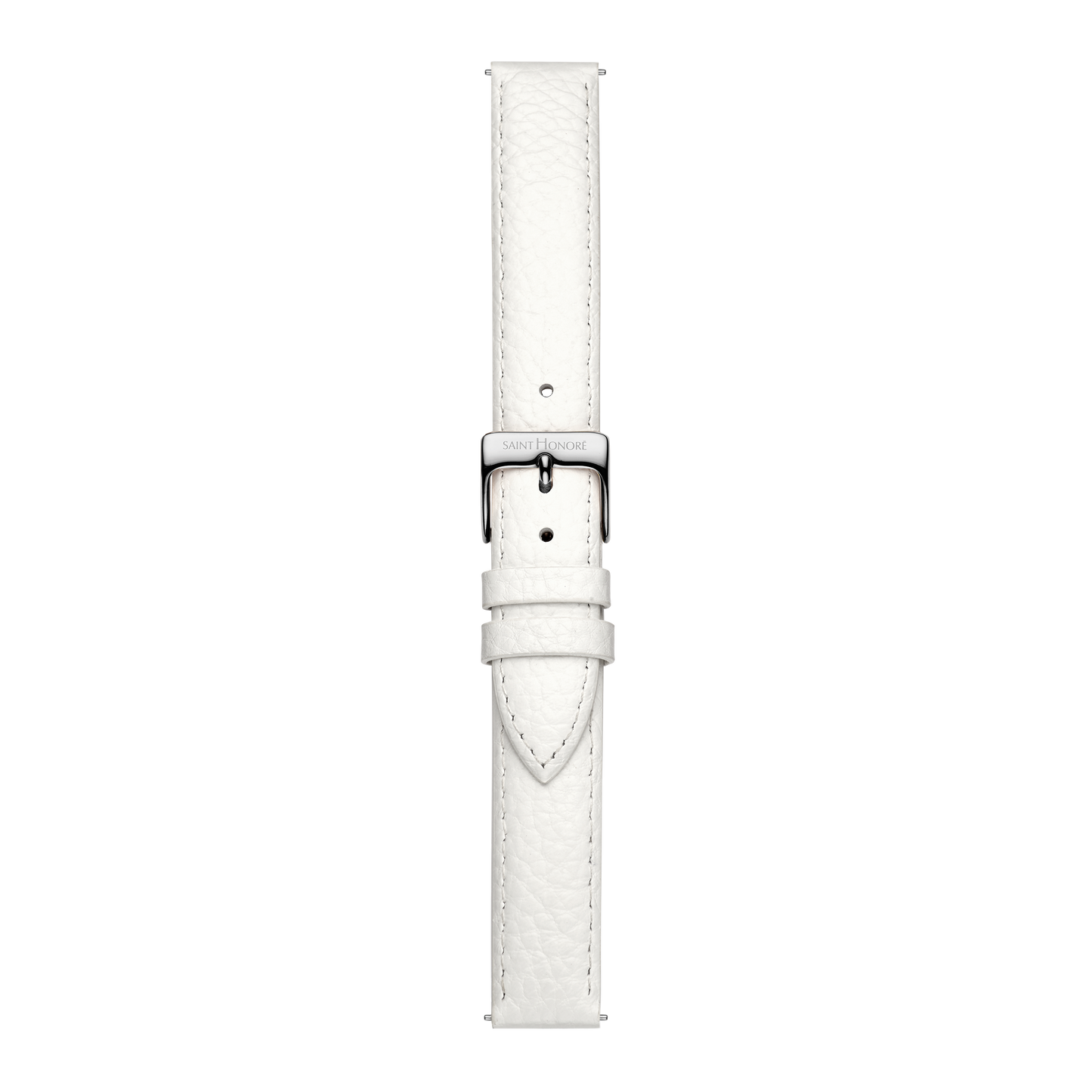 Bracelet cuir véritable 16mm blanc grainé