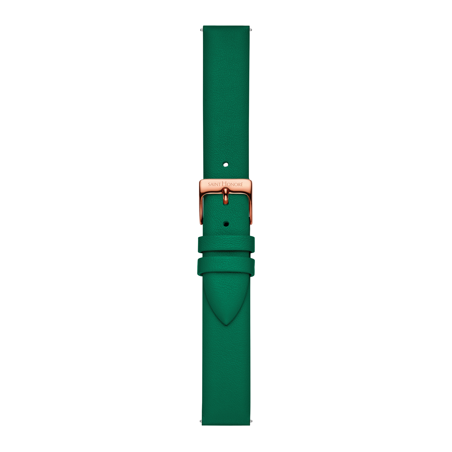 Bracelet cuir véritable 16mm vert lisse