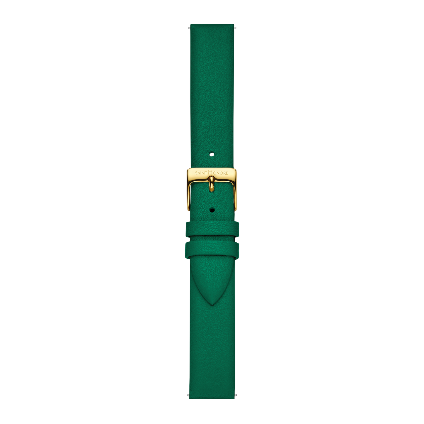 Bracelet cuir véritable 16mm vert lisse
