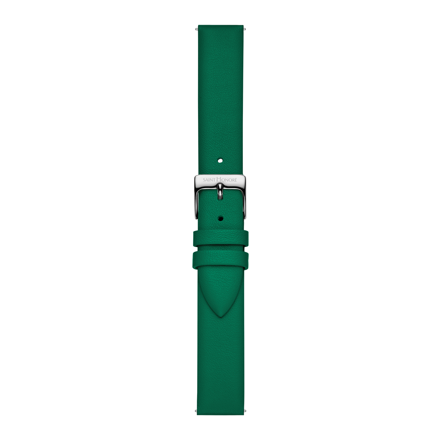 Bracelet cuir véritable 16mm vert lisse