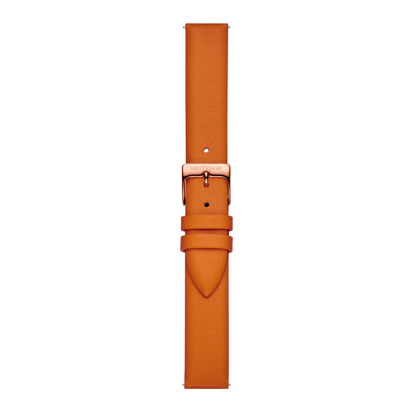 Bracelet cuir véritable 16mm orange lisse