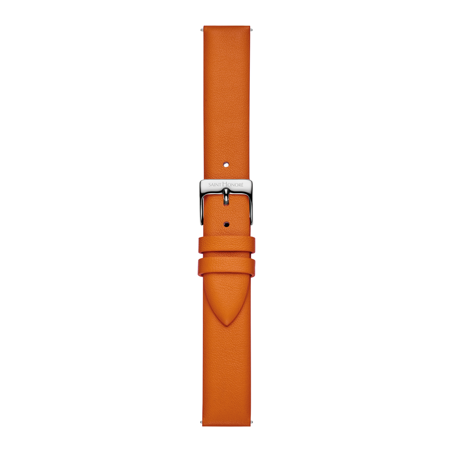 Bracelet cuir véritable 16mm orange lisse