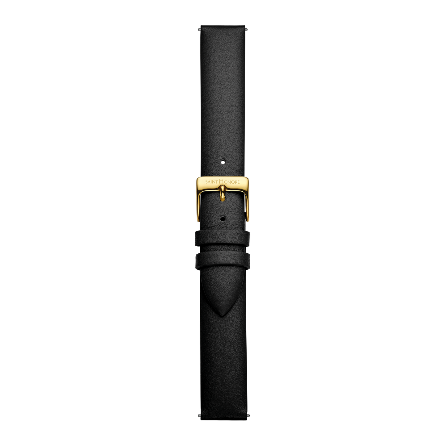 Genuine leather strap 16mm smooth black