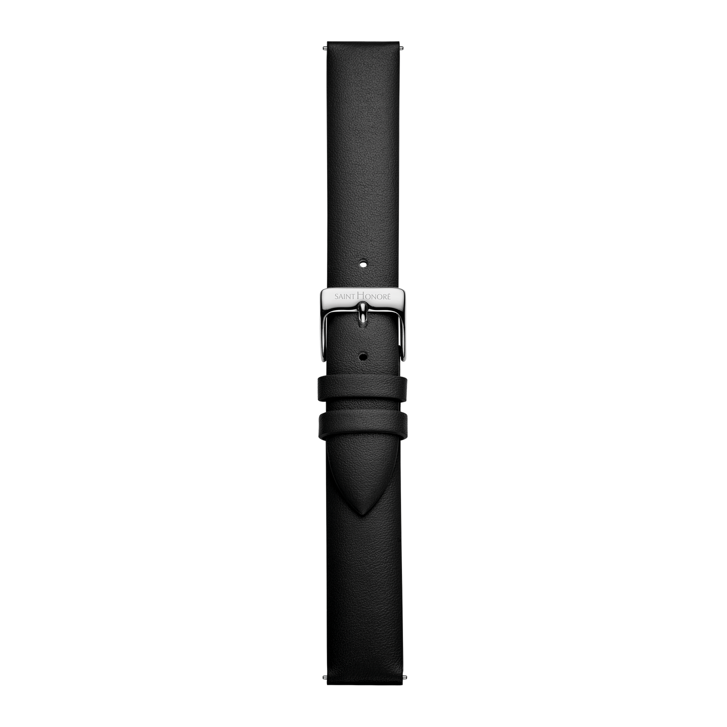 Genuine leather strap 16mm smooth black