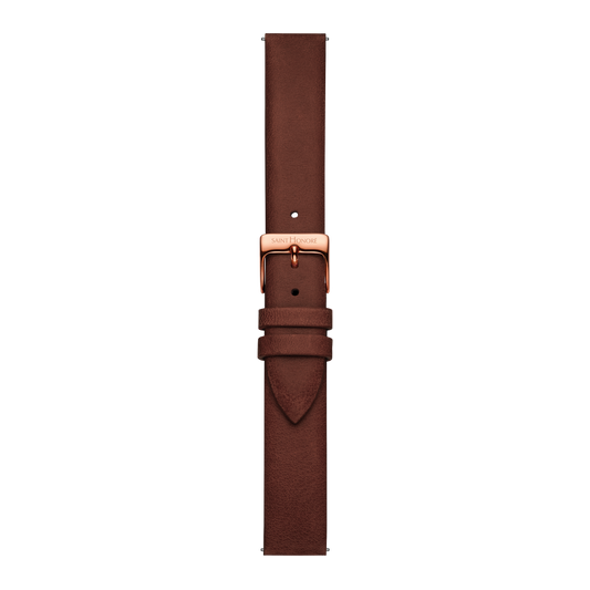 Bracelet cuir véritable 16mm camel lisse