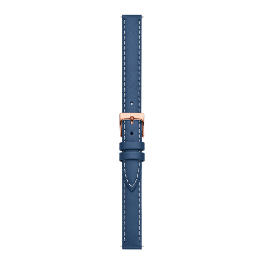 Genuine leather strap 12mm saddle blue