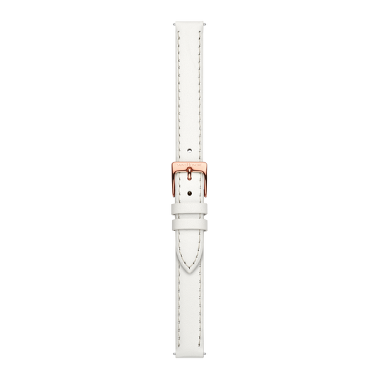 Genuine leather strap 12mm white saddler