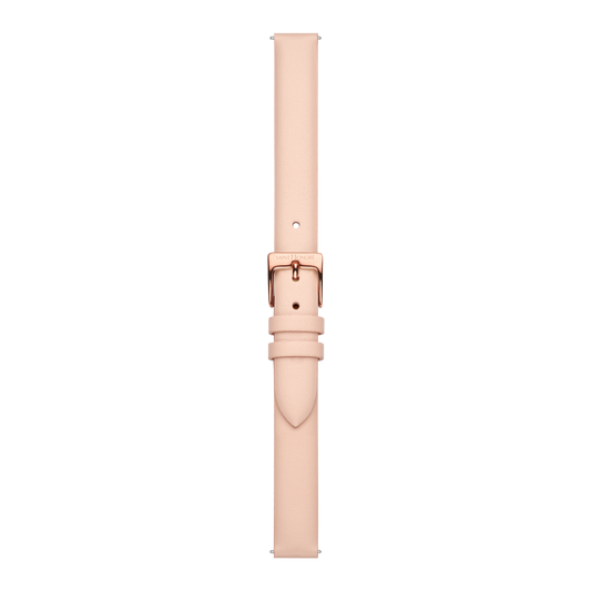 Genuine leather strap 12mm pastel pink smooth