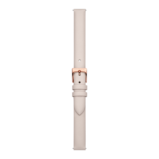 Genuine leather strap 12mm smooth beige