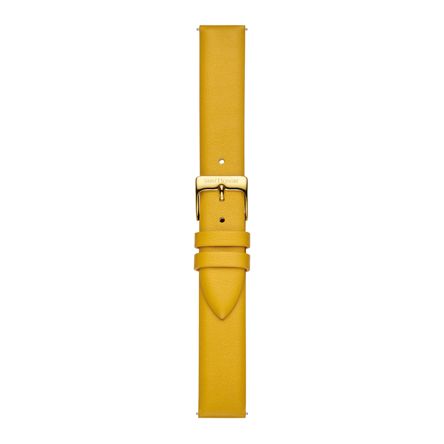 Bracelet cuir véritable 16mm jaune moutarde lisse