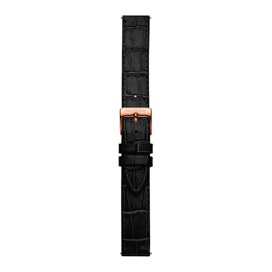 Bracelet cuir véritable 16mm noir