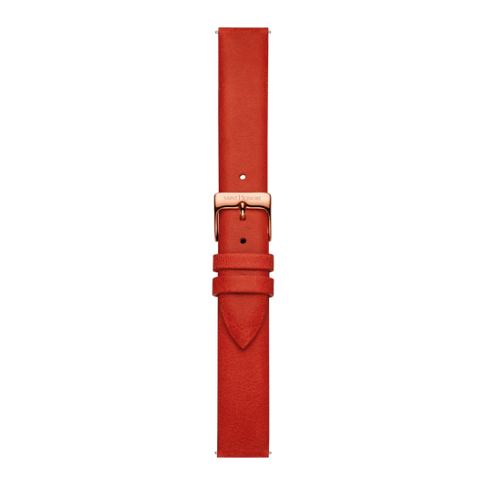 Bracelet cuir véritable 16mm rouge lisse