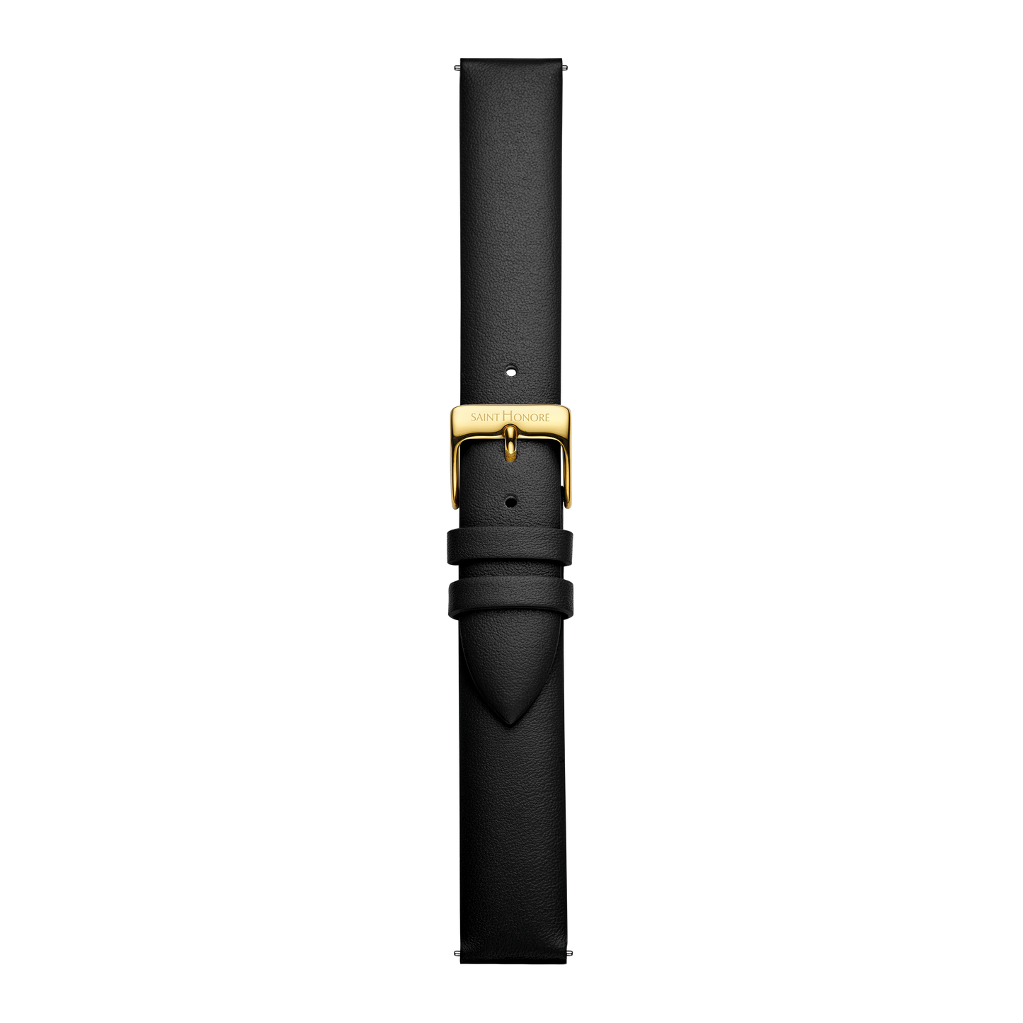 Bracelet cuir véritable 16mm noir lisse